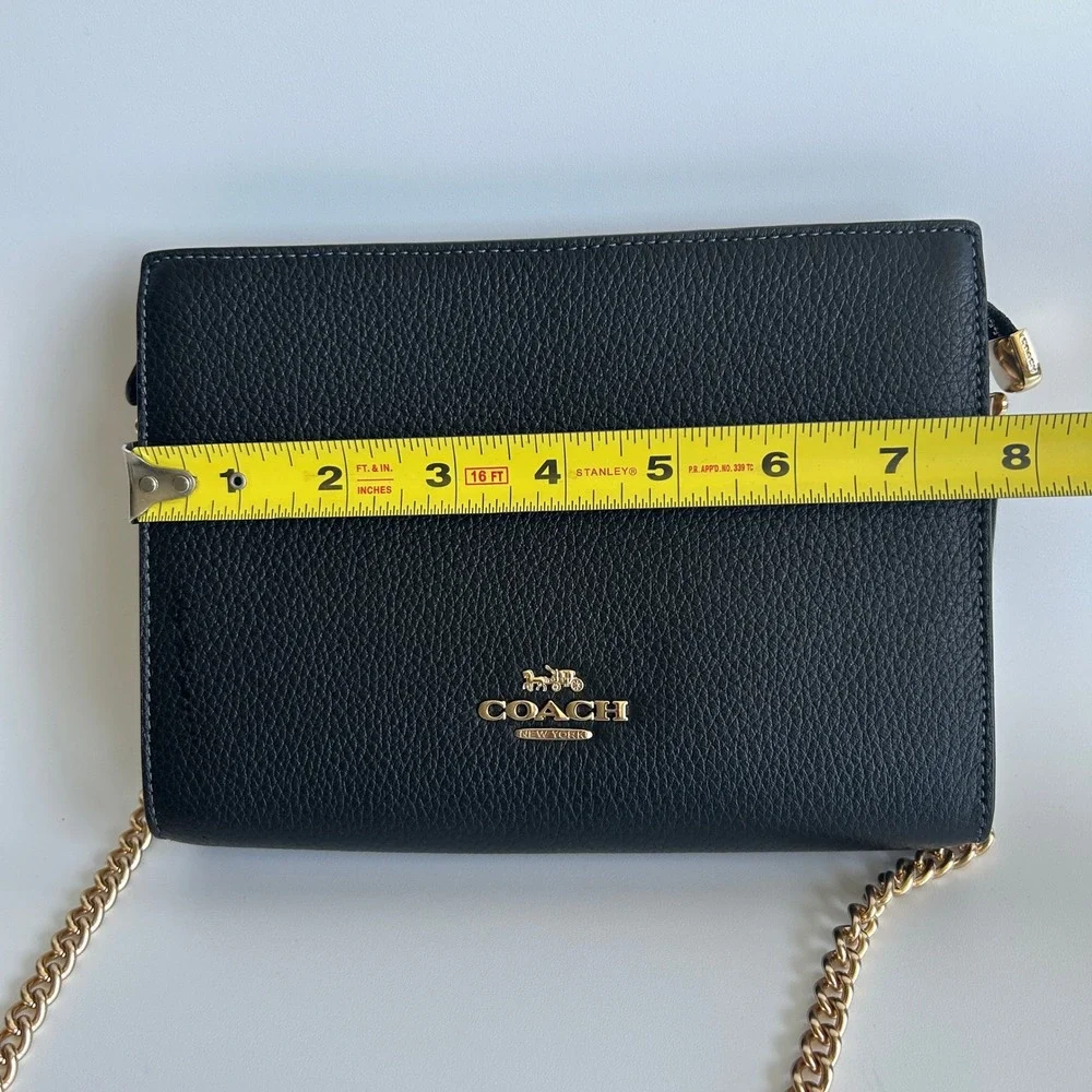 Coach Slim Crossbody CR238 Black Pebbled Leather Bag Excellent